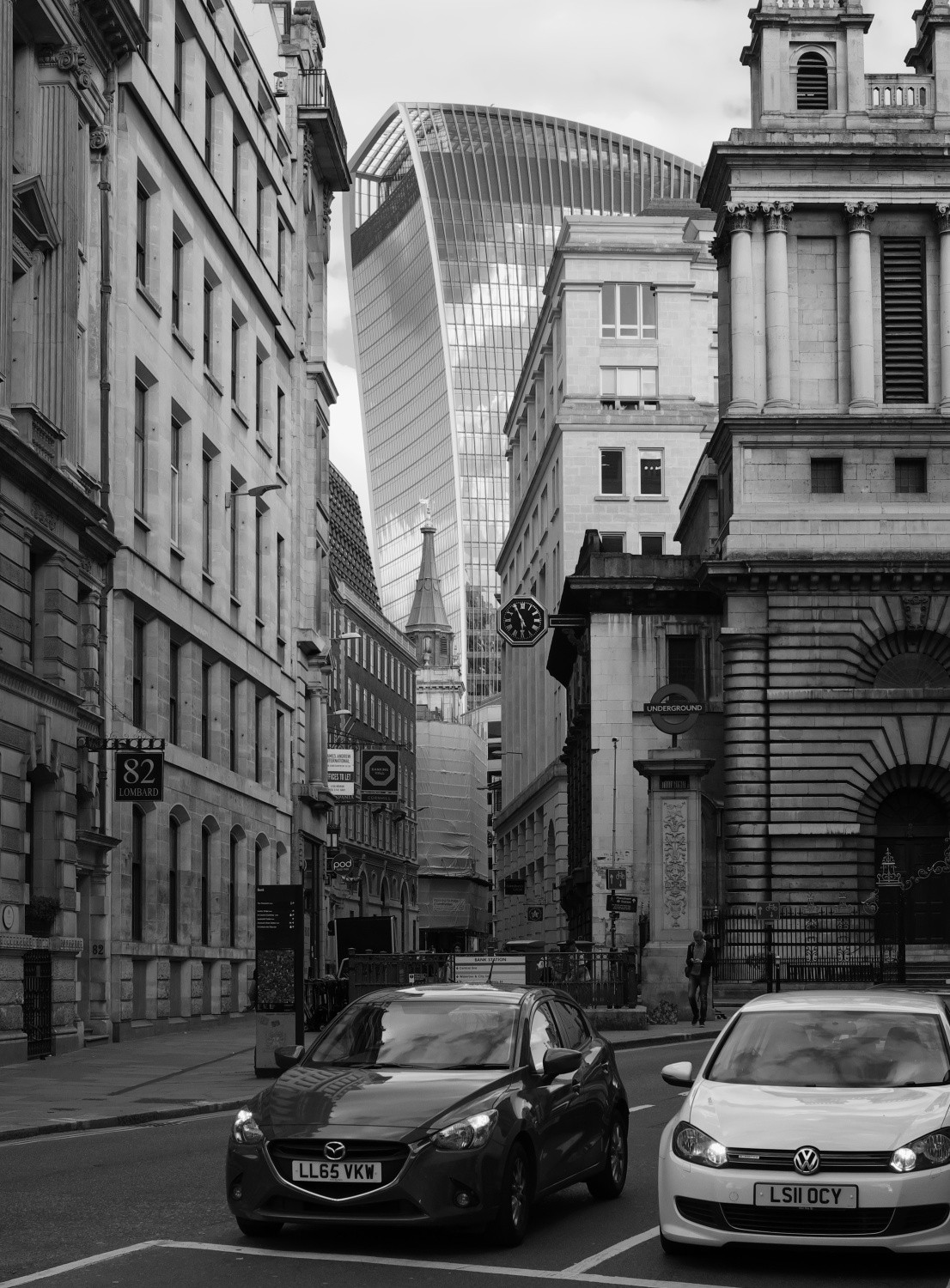 Blick auf das "Walkie-Talkie" Building